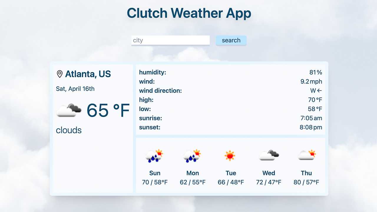 clutch weather screenshot
